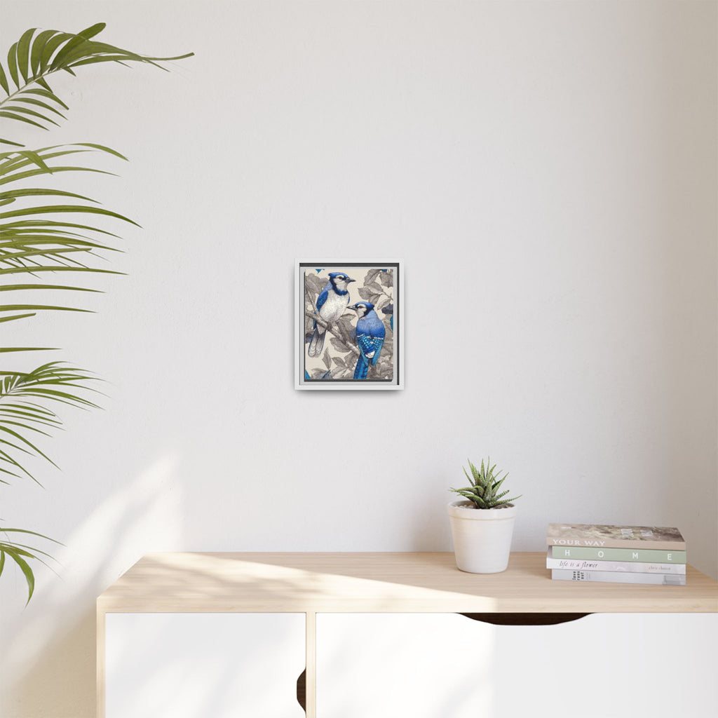 Elegant Blue Birds on Canvas