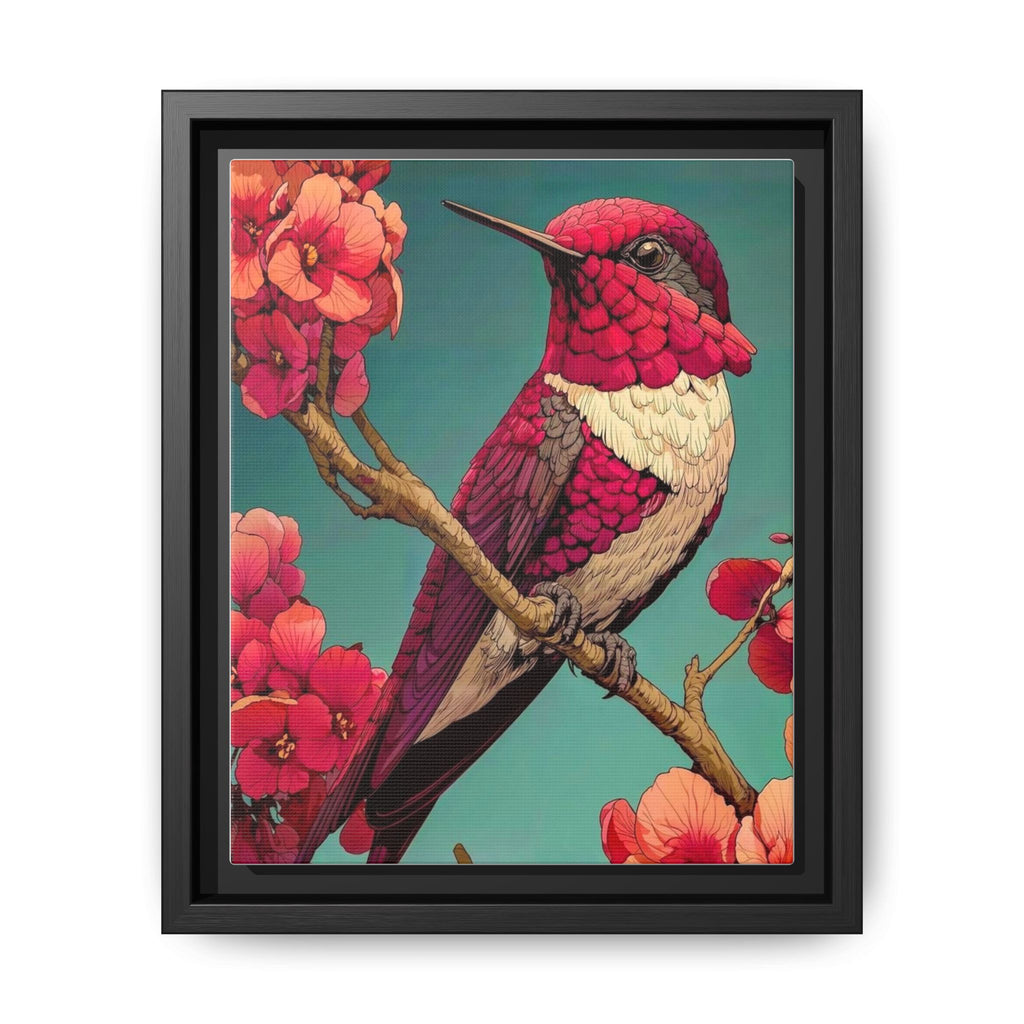 Oiseau sur fond floral