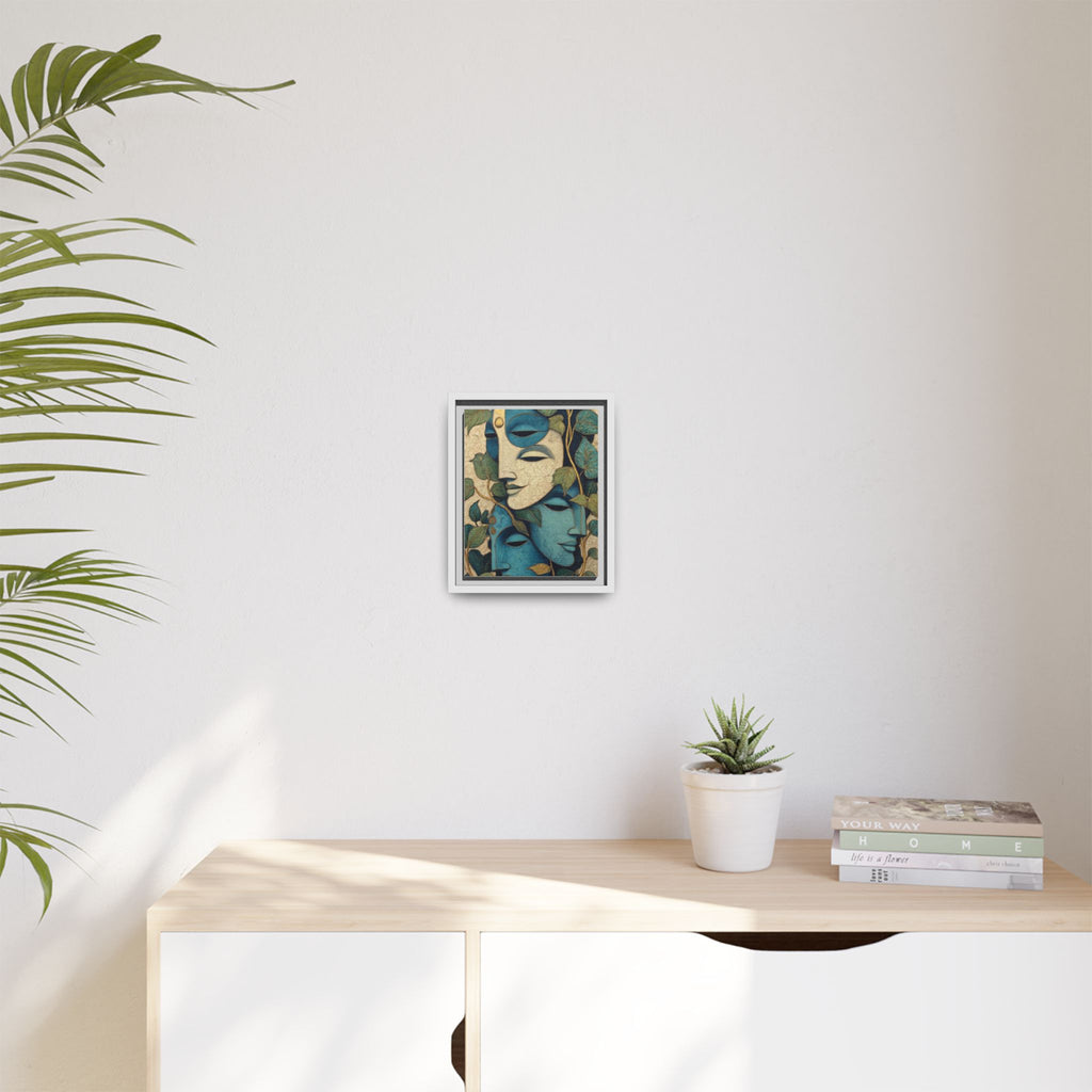 Artistic canvas portrait: intertwined faces