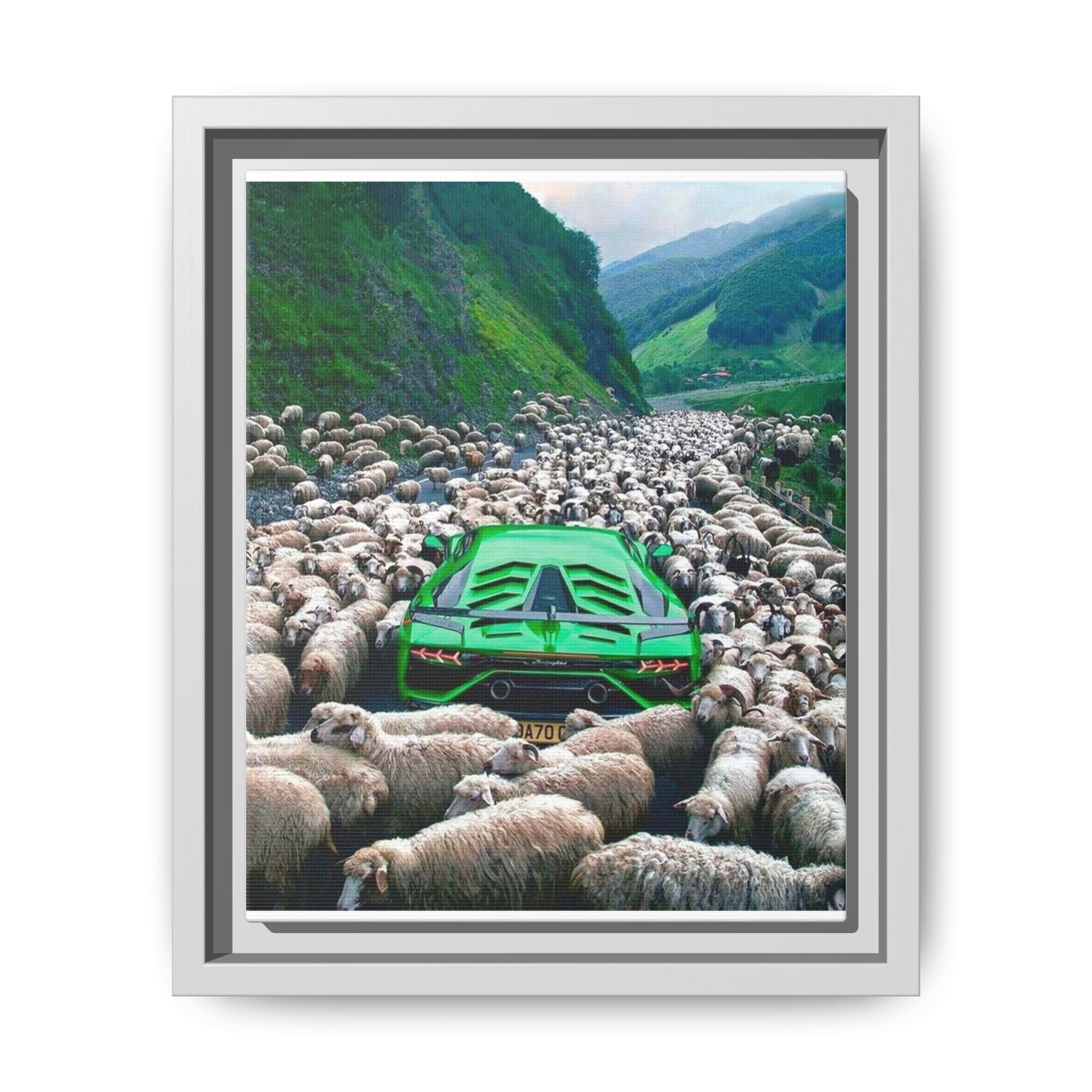 Urban Escape: Pop Portrait of Car and Nature