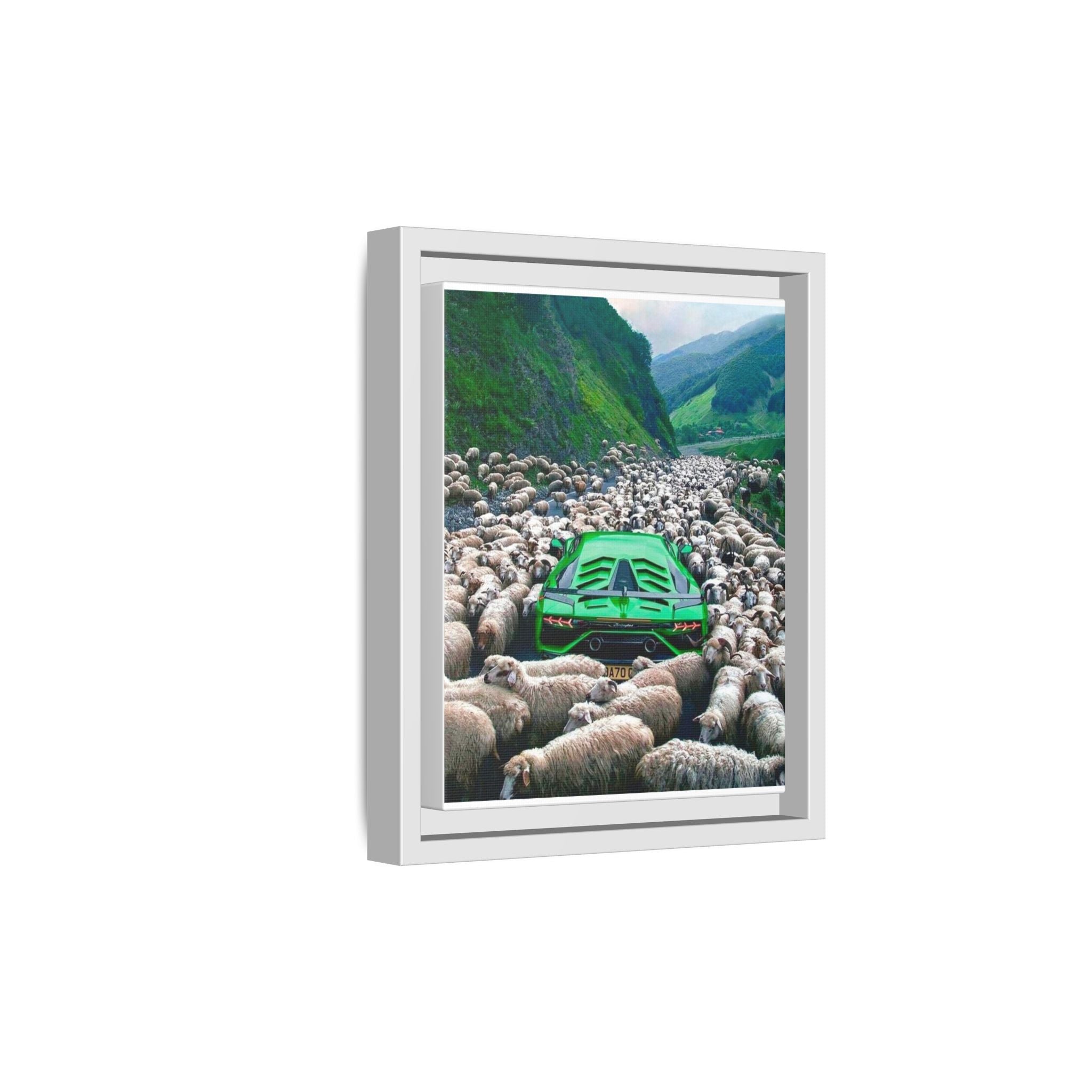 Urban Escape: Pop Portrait of Car and Nature