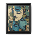 Artistic canvas portrait: intertwined faces