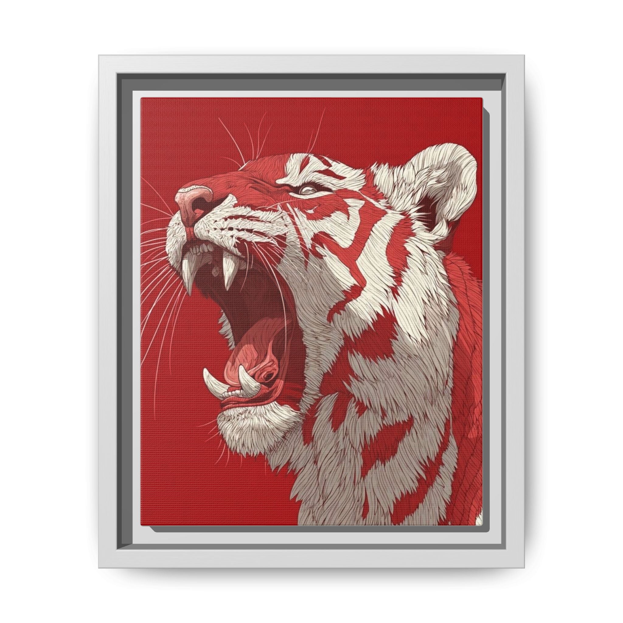 Vibrant Red Tiger Portrait