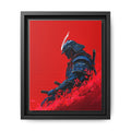 Samurai in meditation under red leaves