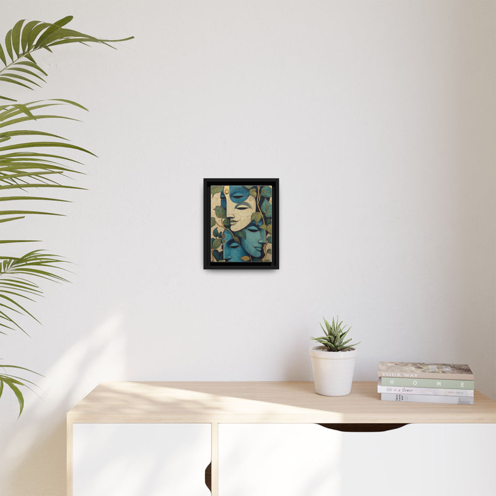 Artistic canvas portrait: intertwined faces