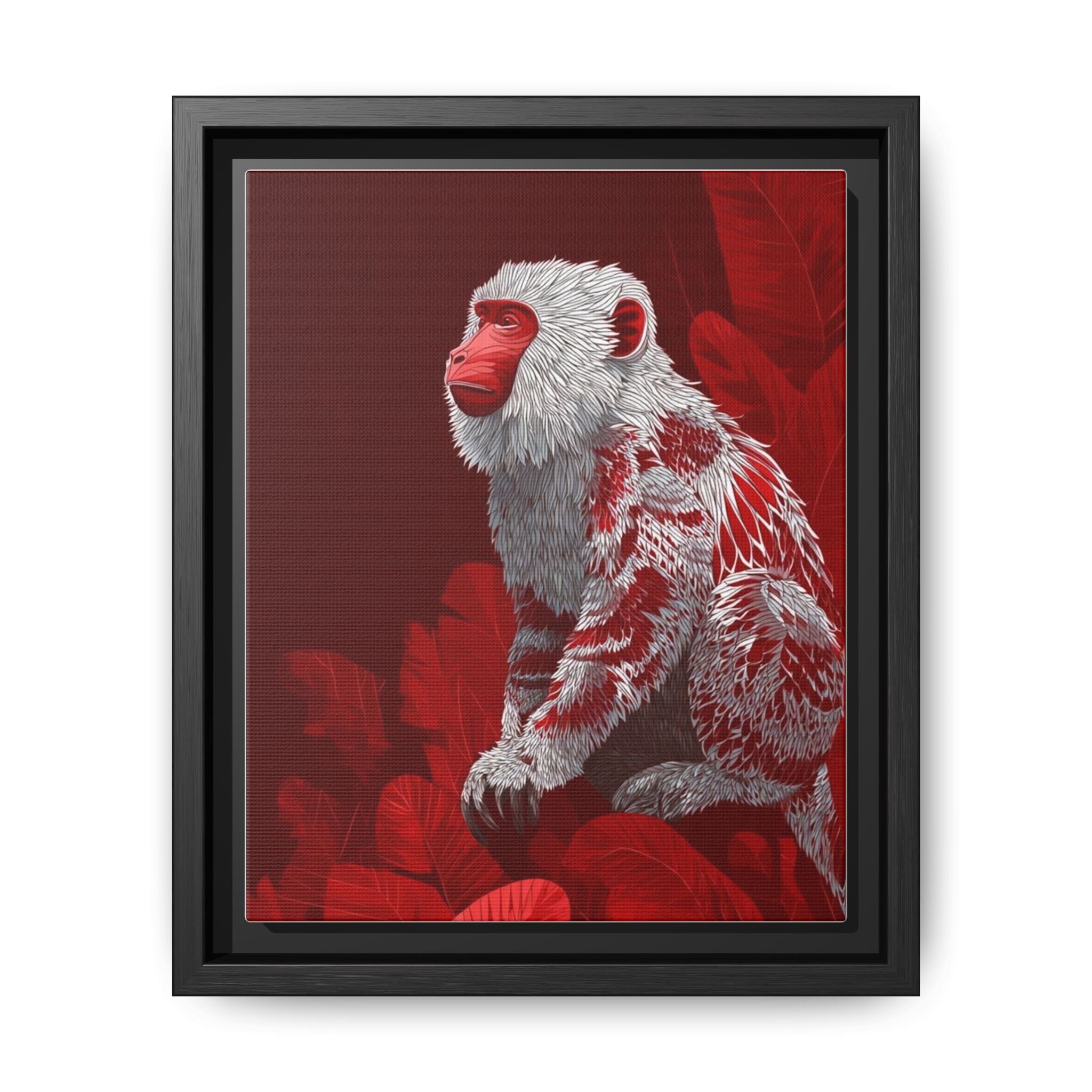 Artistic portrait of a monkey with vibrant colors