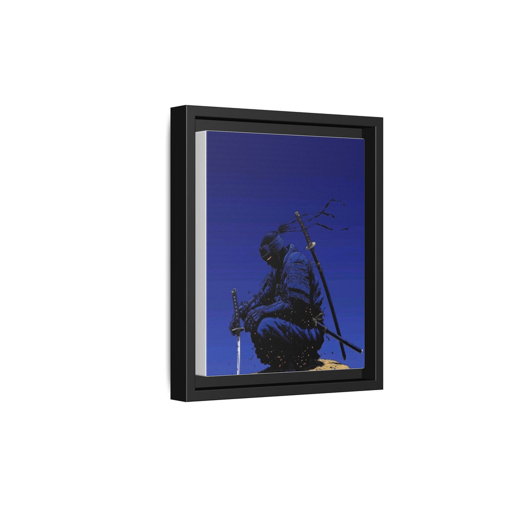 Samurai in meditation under an azure sky