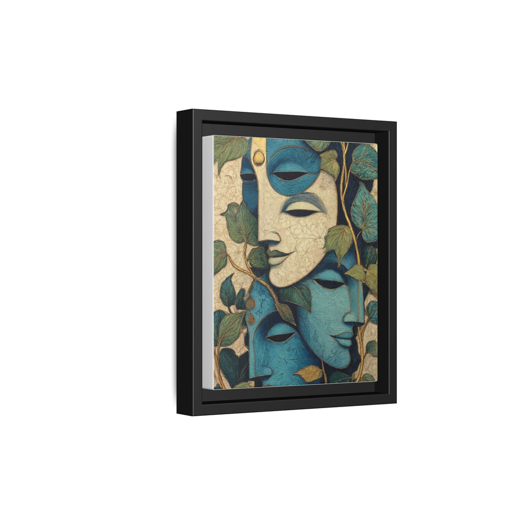 Artistic canvas portrait: intertwined faces
