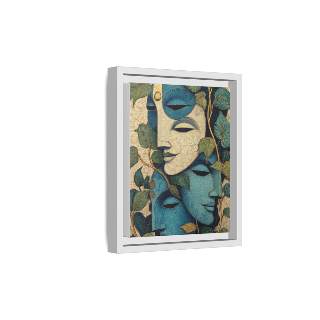 Artistic canvas portrait: intertwined faces