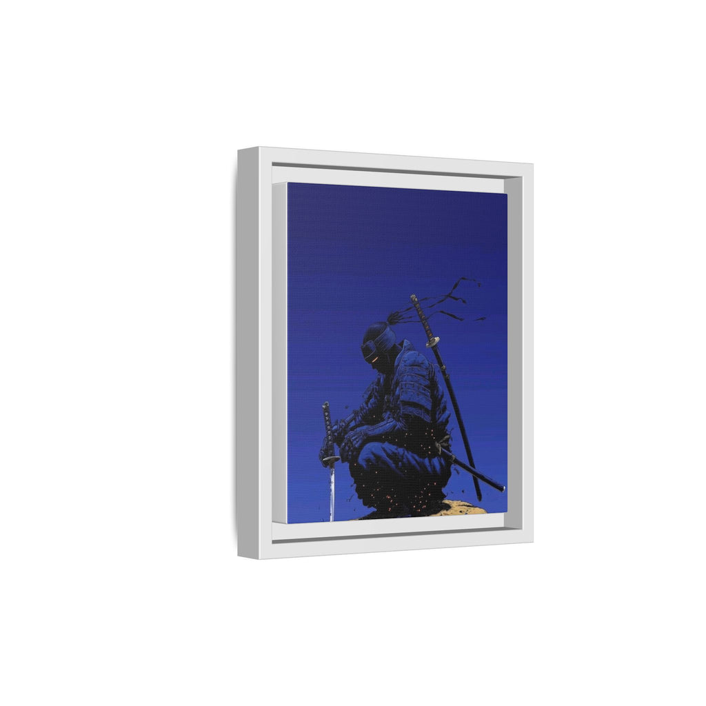 Samurai in meditation under an azure sky