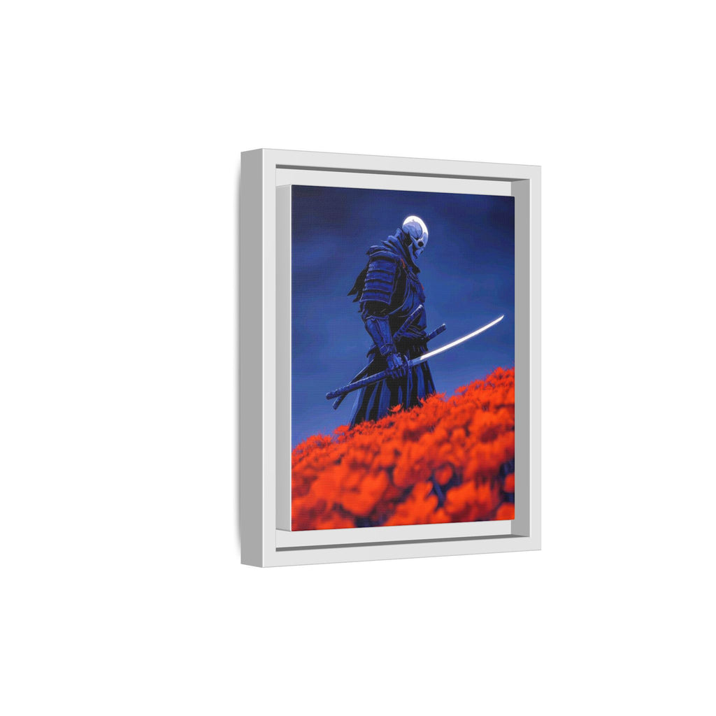 Mystical Samurai Amidst Scarlet Flowers