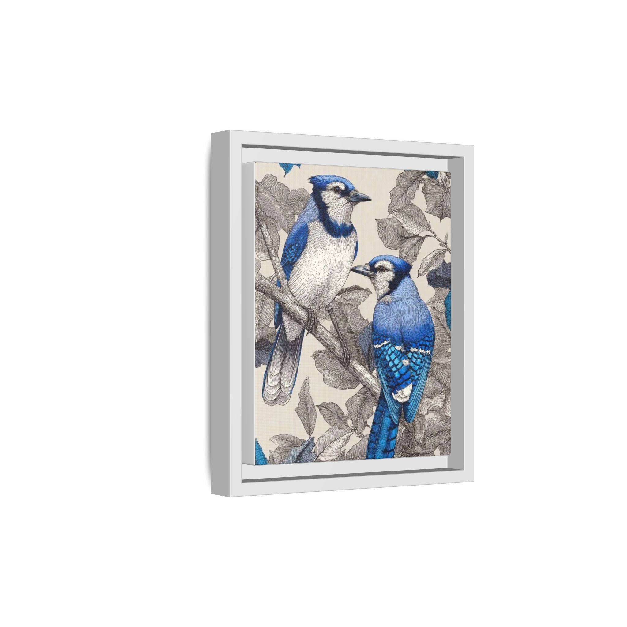 Elegant Blue Birds on Canvas