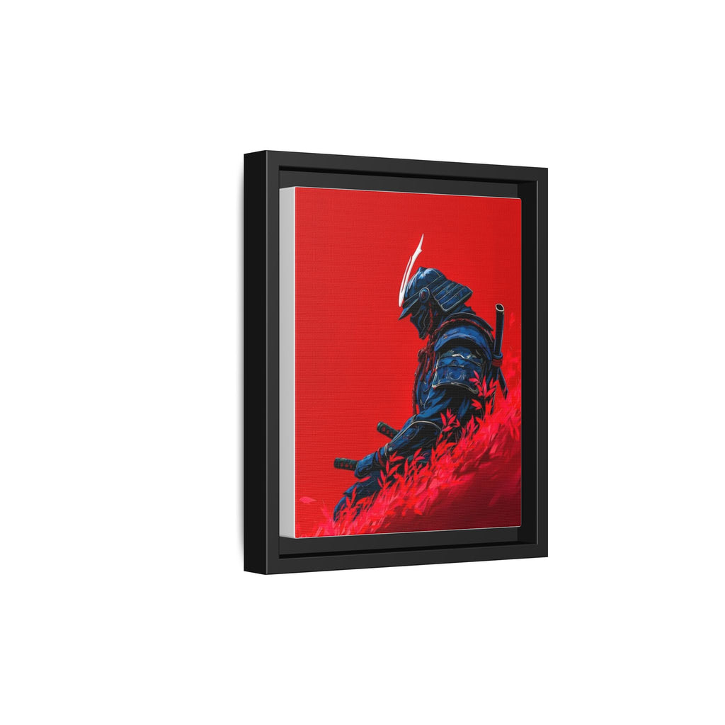 Samurai in meditation under red leaves