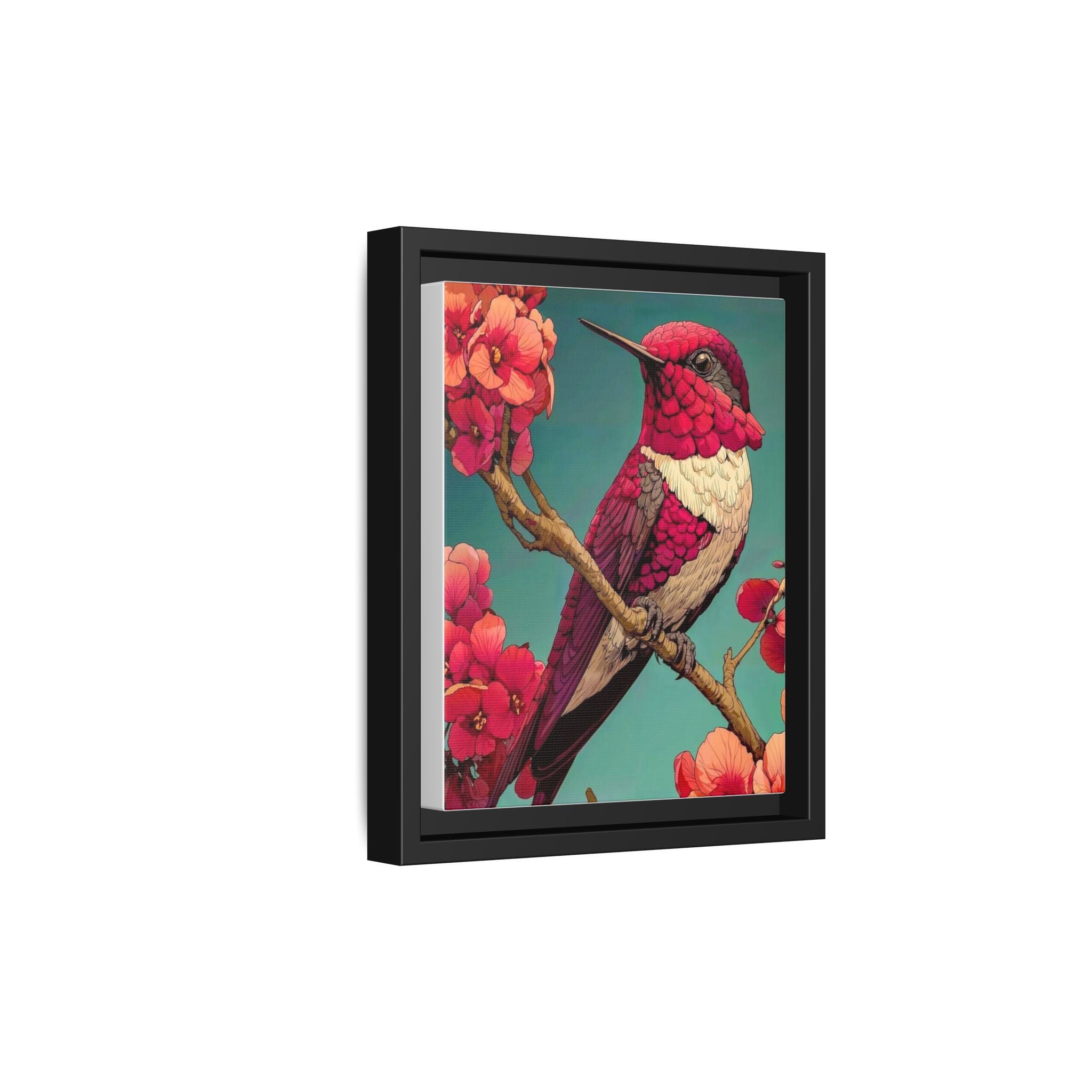 Colorful bird on floral background
