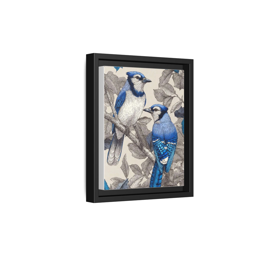 Elegant Blue Birds on Canvas